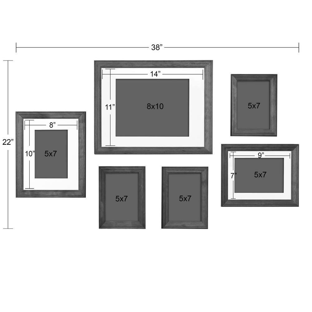 6pc Bordeaux Frame Box Set White - Kate & Laurel All Things Decor: Modern Wall Gallery Kit, Wood Frames with Glass