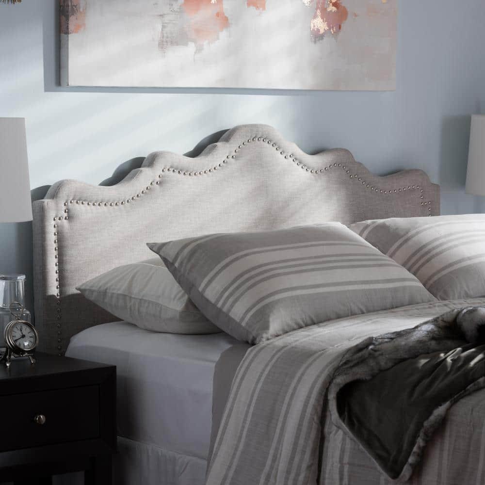 Baxton Studio Nadeen Modern and Contemporary Greyish Beige Fabric Queen Size Headboard
