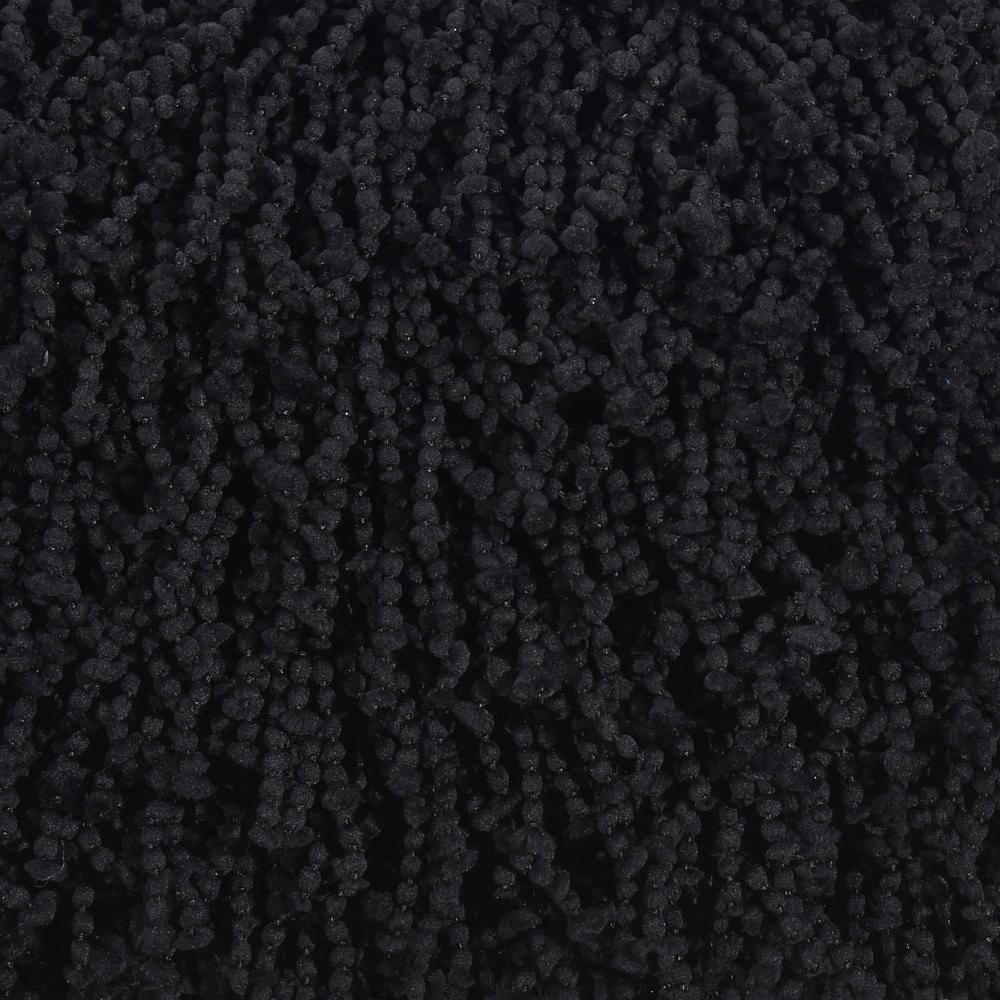 Black Hand-Knotted Shag 20" Square Throw Pillow
