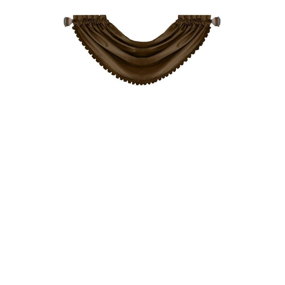 All Seasons Single Waterfall Window Valance - 52" x 36" - Chocolate - Elrene Home Fashions