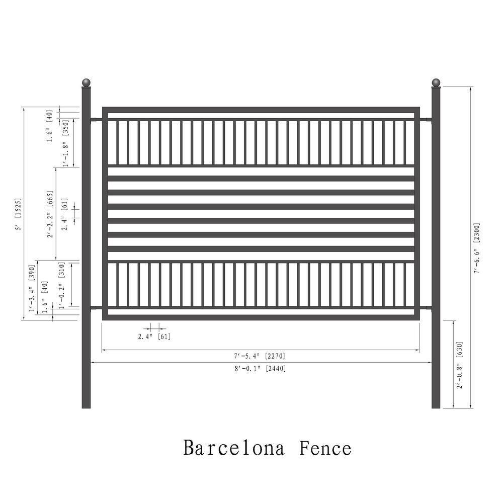 ALEKO 60'' H x 192'' W Metal Fencing Kits