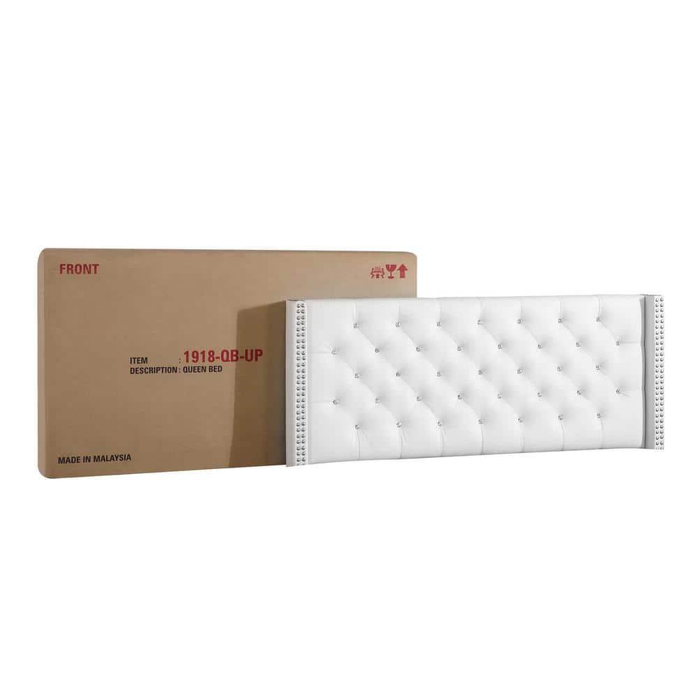 Julie White Tufted Upholstered Low Profile Queen Panel Bed