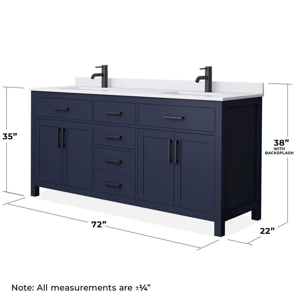 Beckett 72" Freestanding Double Bathroom Vanity with Cultured Marble Top