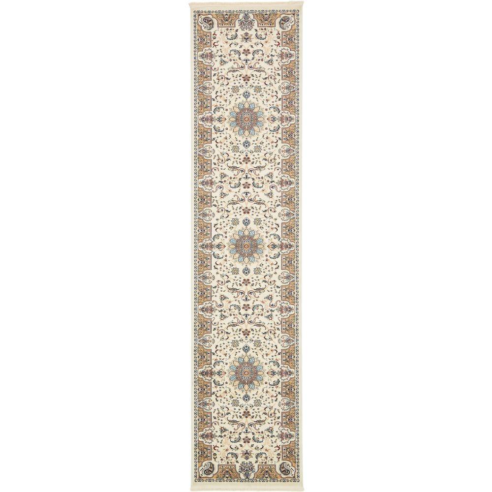 Unique Loom Narenj Collection Area Rug - Newcastle (3' x 13' 1" Runner Ivory/Beige)