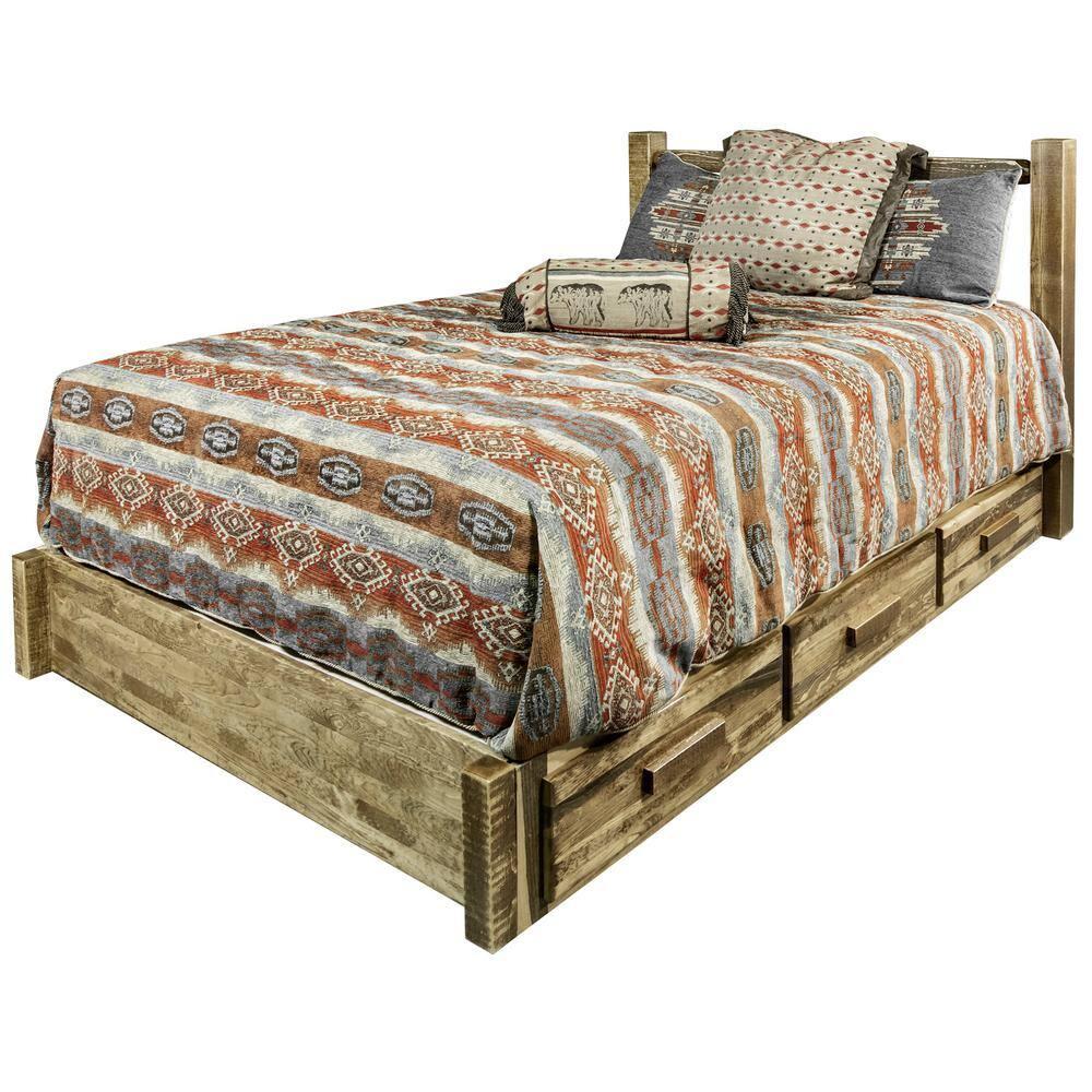 Montana Woodworks Homestead Storage Wood California King Platform Bed in Brown