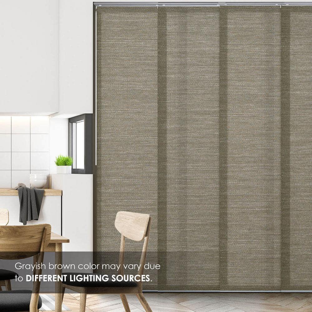 GoDear Design Adjustable Sliding Panel Track Blind 45.8"- 86" W x 96" H, Vertical Blinds, Light Filtering, Peppercorn