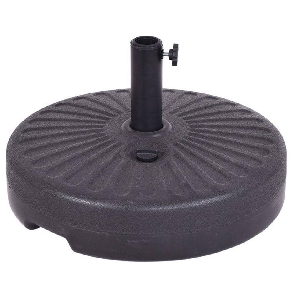 Costway 20'' Round 23L Water Filled Umbrella Base Stand Self-filled Patio Furniture Black