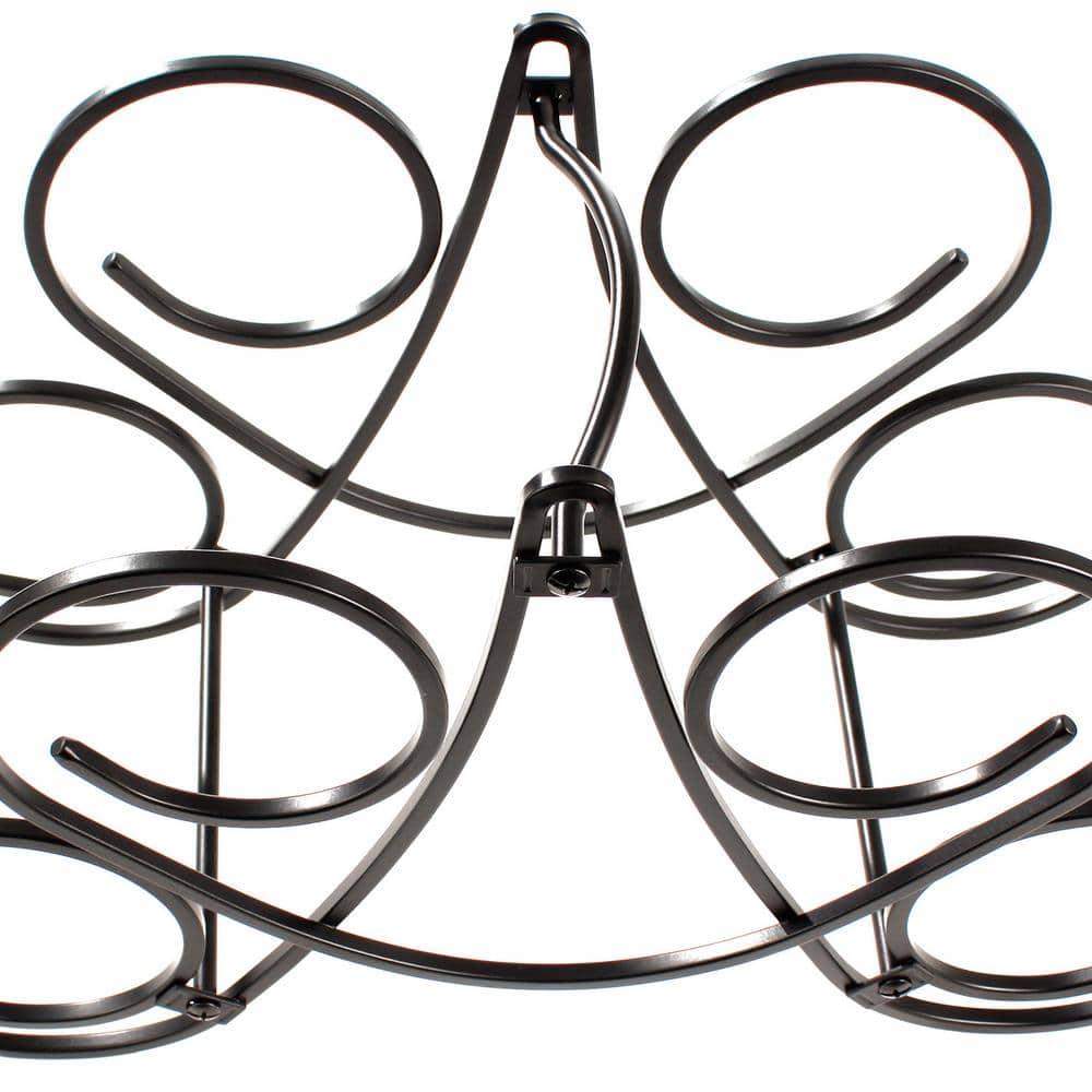 Bordeaux 9.75 in. x 16.5 in. x 7.5 in. Steel Knock Down 5-Bottle Wine Rack in Black