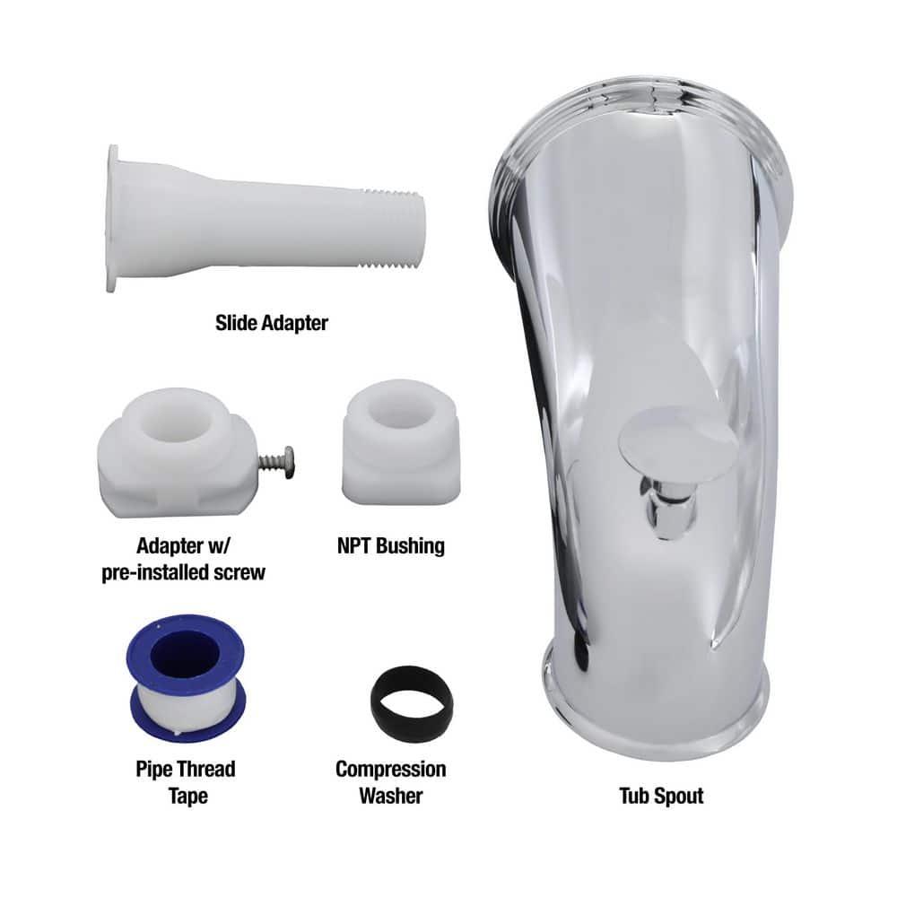 Danco 6 in. Decorative Tub Spout with Pull Up Diverter in Chrome (10315)