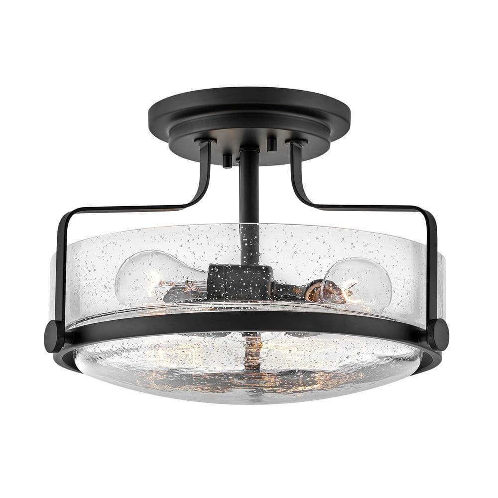 Harper 14.5-in 3-Light Semi-Flush Mount Retro Ceiling Light