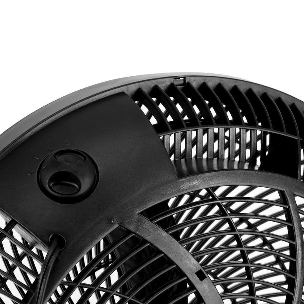 16-Inch Black Three Speed Adjustable Angle Floor Fan