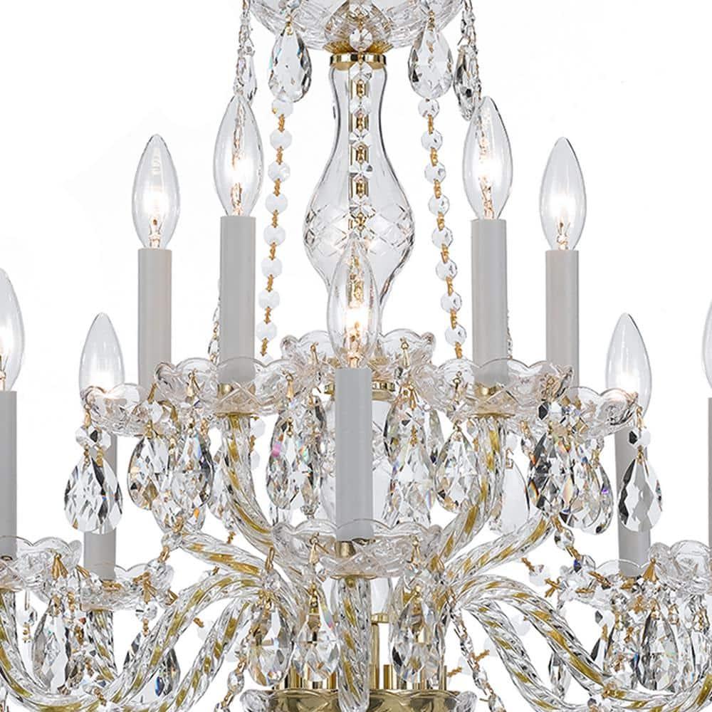 Crystorama Lighting Traditional Crystal 10 - Light Chandelier in  Polished Brass