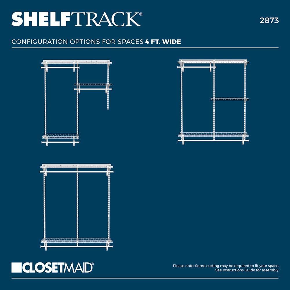 ShelfTrack 48" W - 72" W Closet System Starter Kit