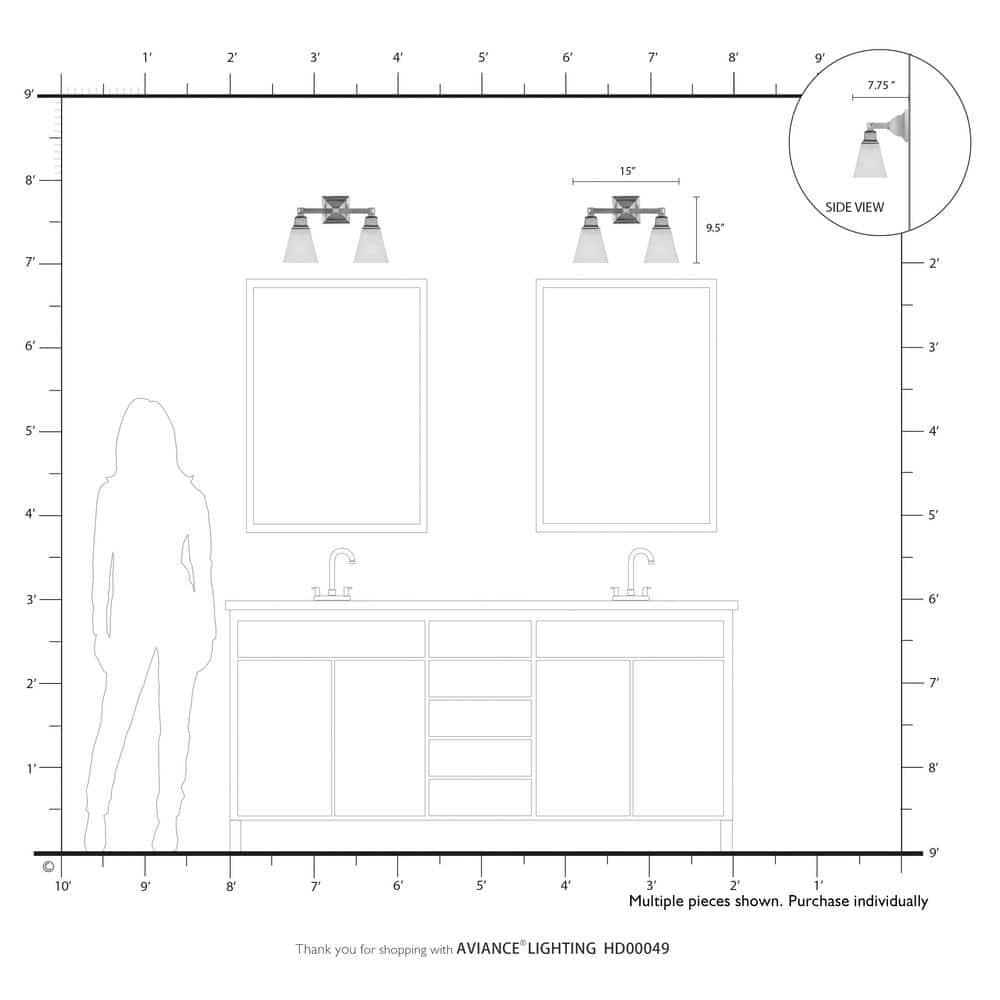 Livex Lighting Mission 2 - Light Vanity in  Brushed Nickel