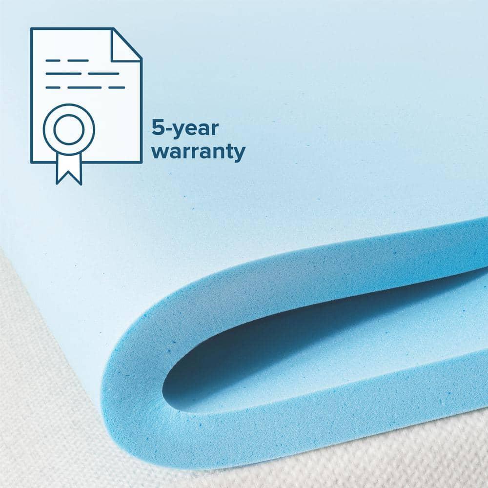 Zinus 2" Green Tea Cooling Gel Memory Foam Mattress Topper, Full