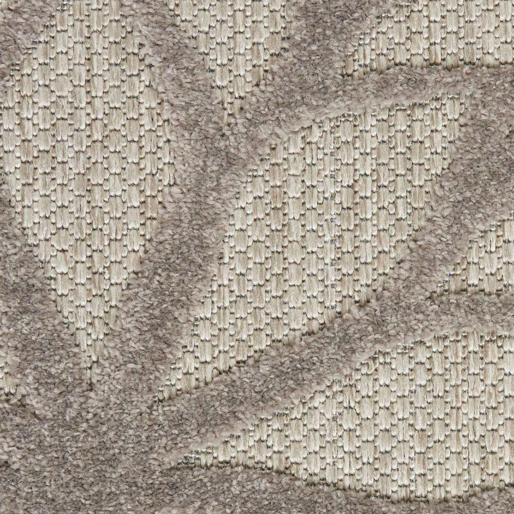 Nourison Aloha Floral Bloom Flatweave High-Low Indoor Outdoor Area Rug Silver Grey 7' x 10'