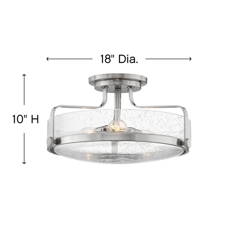 Harper 3-Light Semi-Flush Mount Retro Ceiling Light