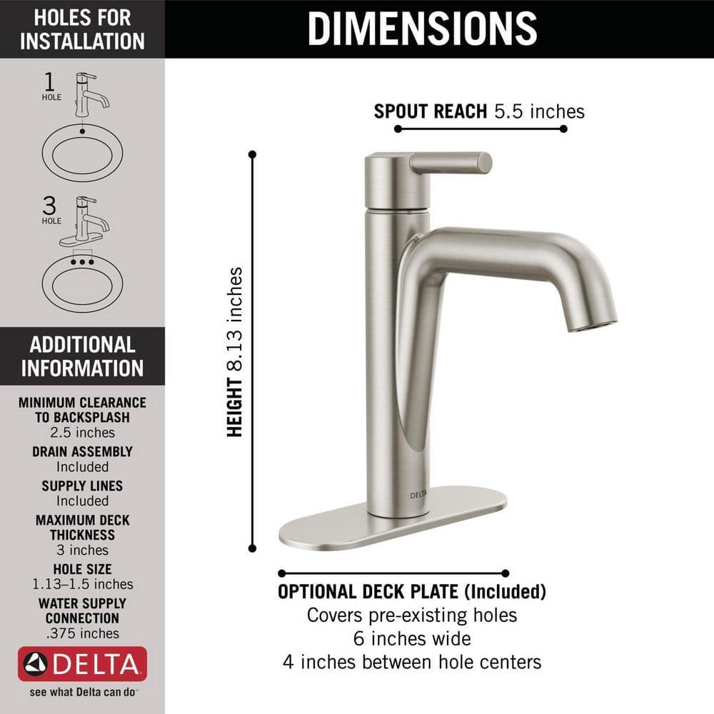 Nicoli Single Hole Bathroom Faucet with Drain Assembly, Single Handle Bathroom Sink Faucet