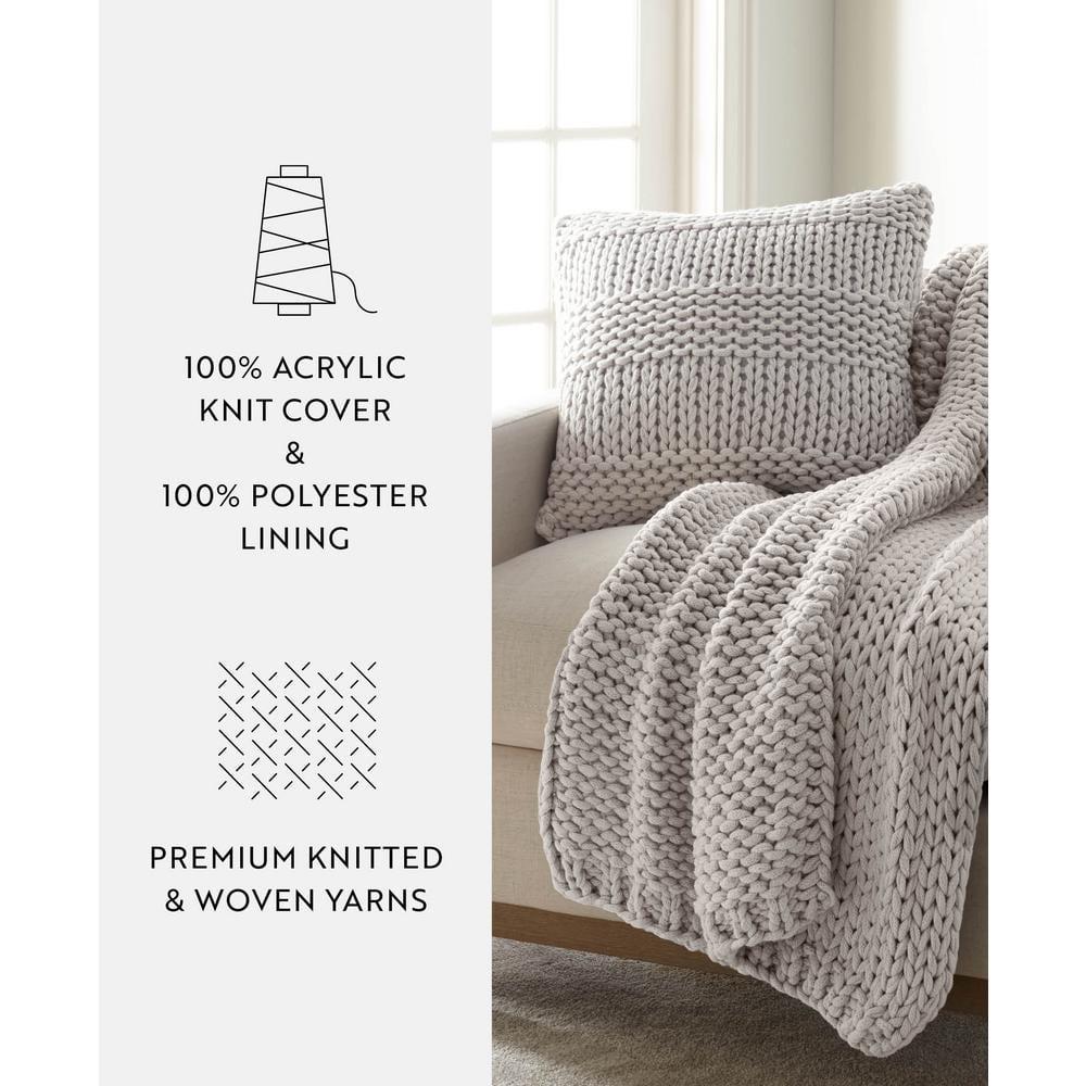 Becky Cameron Cozy Chunky Knit Acrylic Decor Throw Pillow