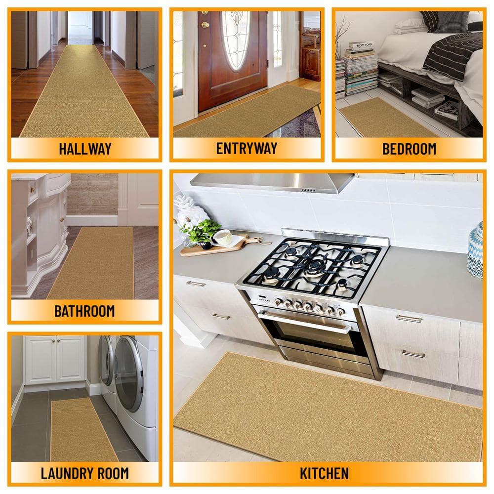 Ottomanson Ottohome Non-Slip Solid Area Rug For Living Room, Hallway Runner, Entryway Rug