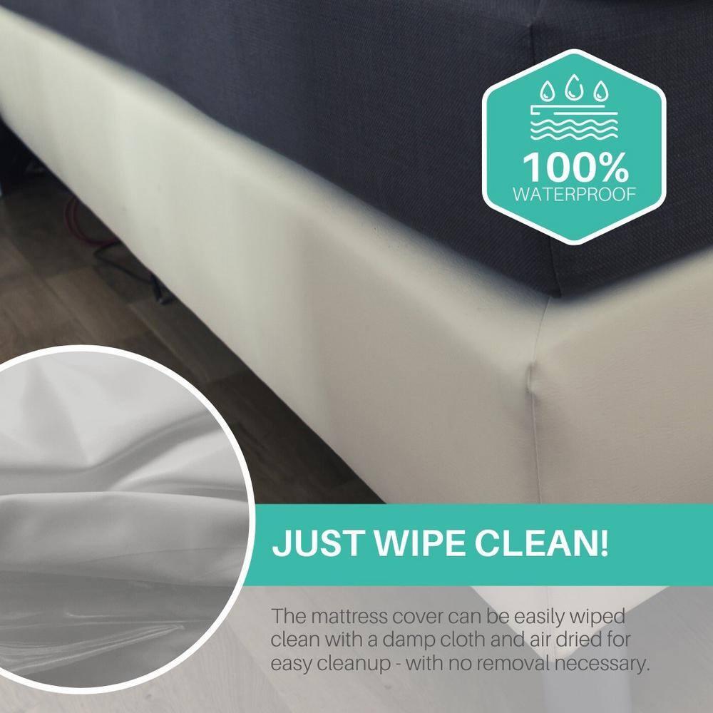 Natural Tear-Free Heavy Duty Vinyl Mattress Cover (Crib) - Waterproof, Anti-Bed Bug and Allergen-proof, Zippered Encasement - 28" x 52" x 6" Deep - Durable Protection for Hospitals & Homes
