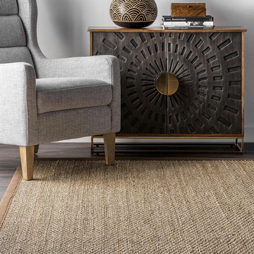 nuLOOM Elijah Seagrass with Border Area Rug
