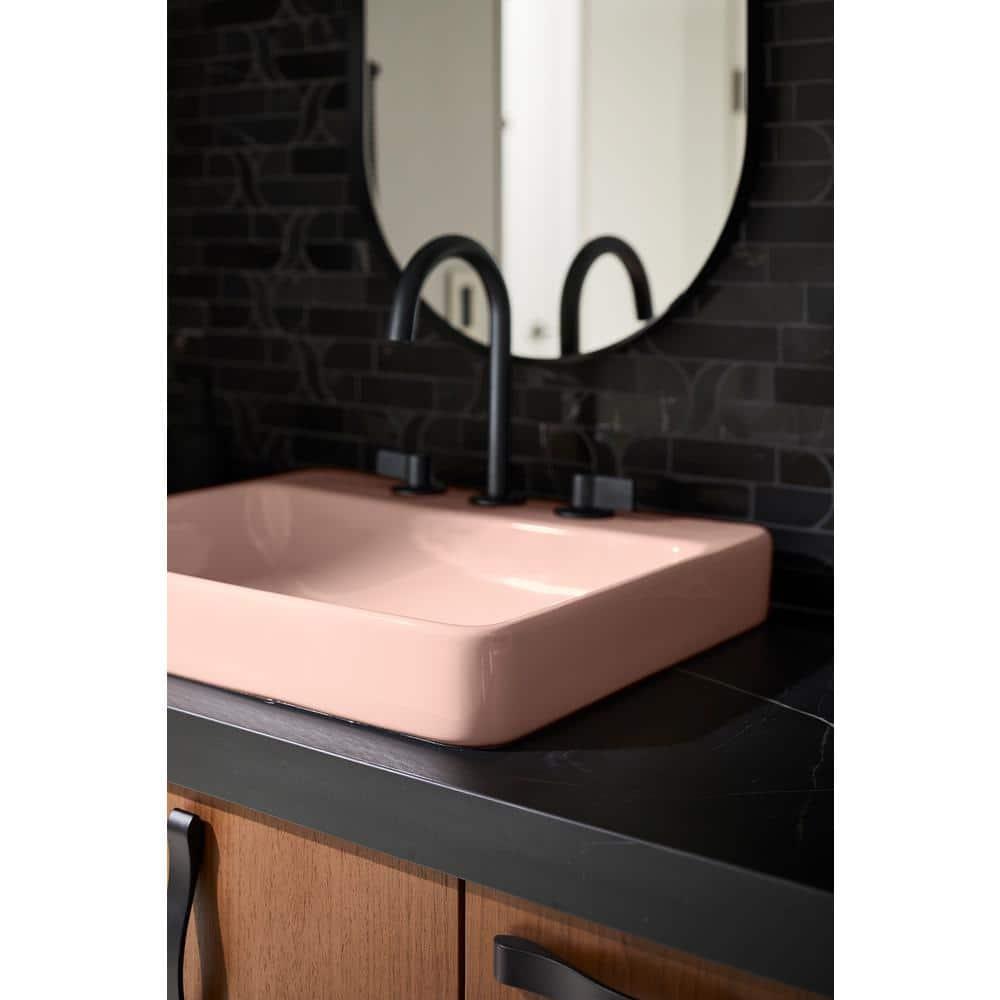 Vox® Vitreous China Rectangular Vessel Bathroom Sink with Overflow