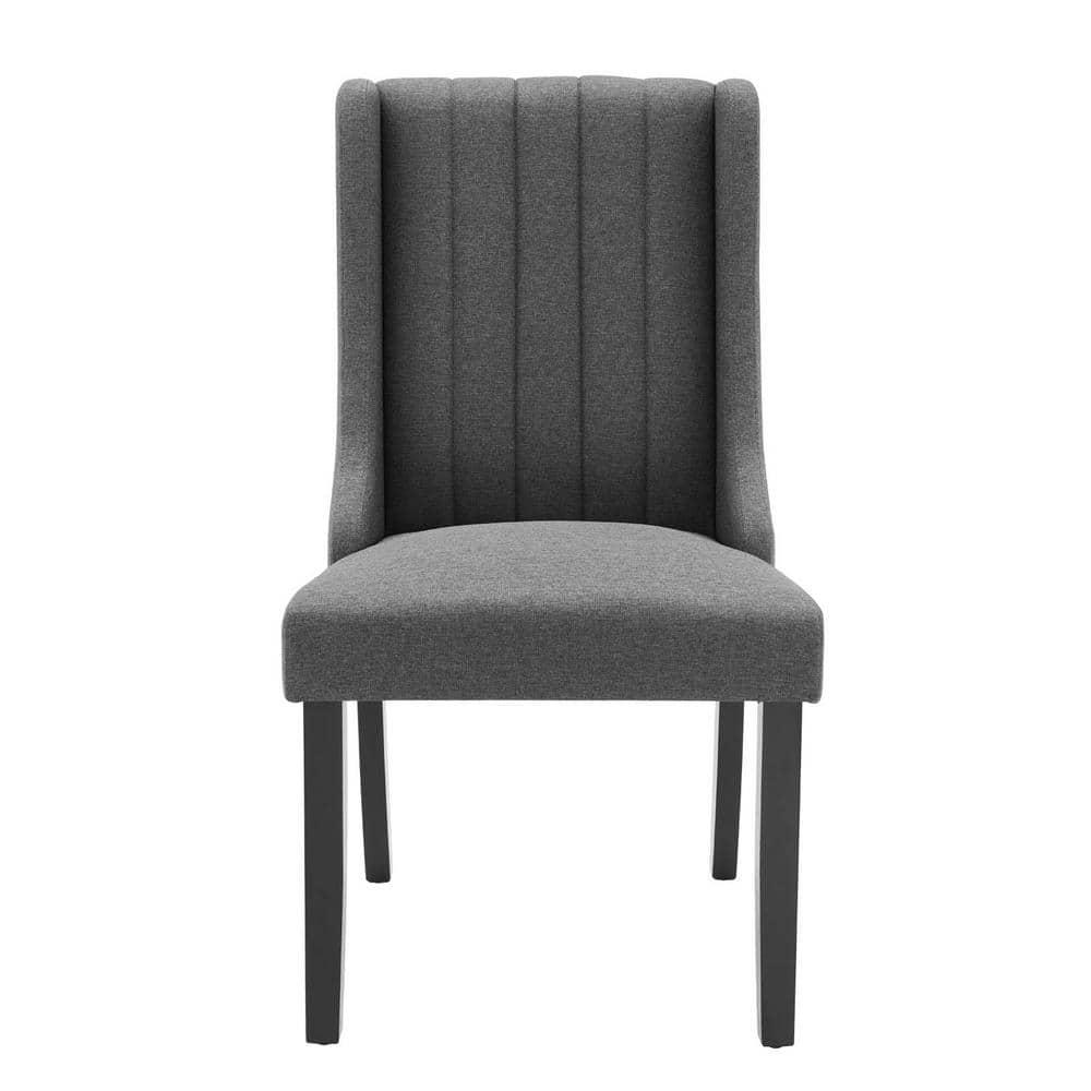 Modway Renew Parsons Fabric Dining Side Chairs - Set of 2 in Gray
