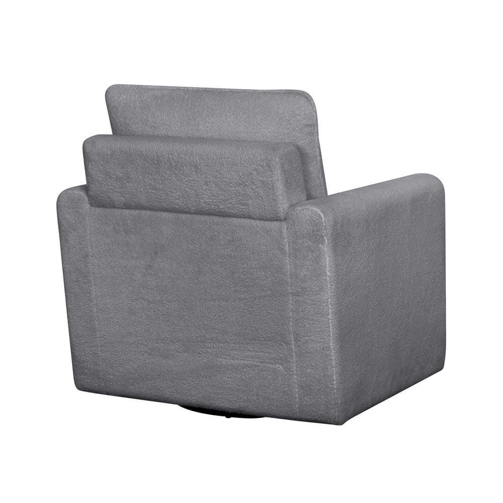 Lifestyle Solutions Lyndale Swivel Accent Chair Charcoal: High-Density Foam, Metal Legs, Scandinavian Style