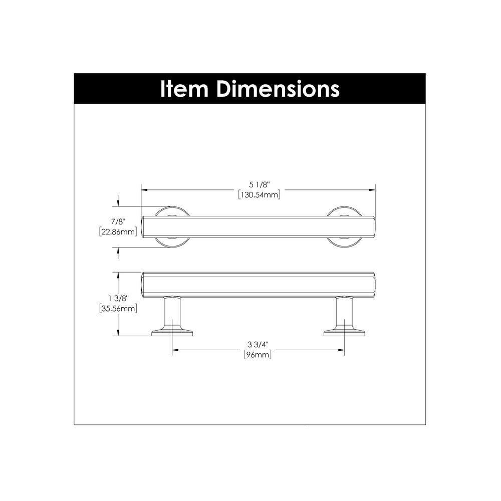 Woodward Kitchen Cabinet Handles, Solid Core Drawer Pulls for Cabinet Doors, 3-3/4" (96mm)
