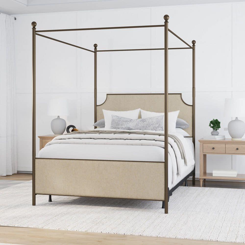 Aasif Upholstered Metal Canopy Bed