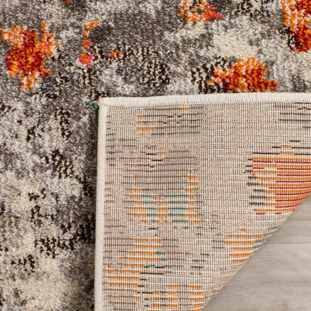 Monaco MNC225 Power Loomed Indoor Accent Rug - Grey/Orange - 2'2"x4' - Safavieh