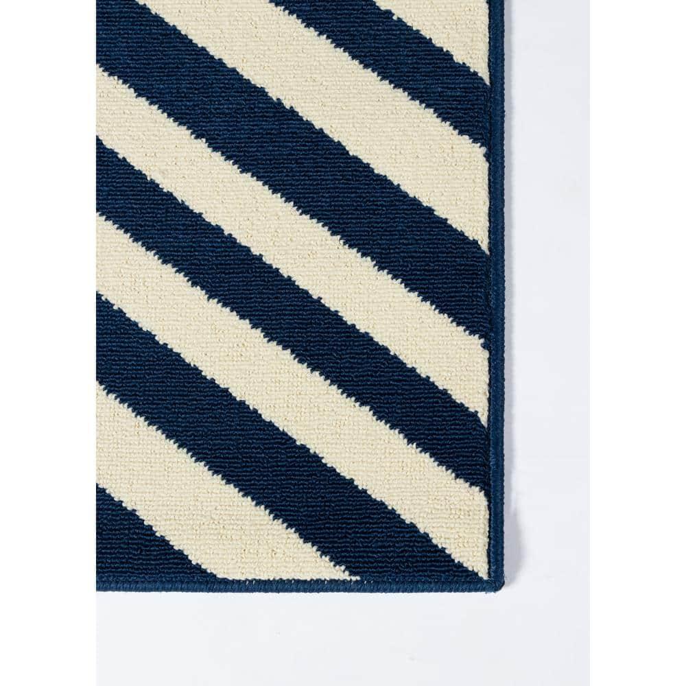 Momeni Baja Zig Zag Navy Indoor Outdoor Rug 2'3" X 7'6" Runner
