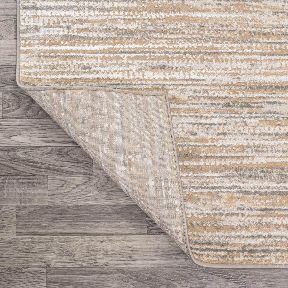 JONATHAN Y Loom Modern Strie'  Beige/Gray 3 ft. x 5 ft. Area Rug