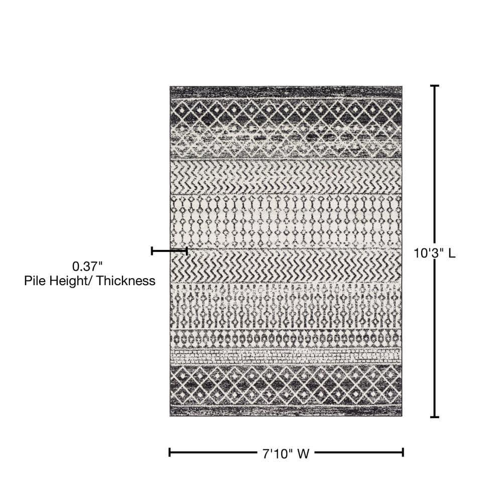 Livabliss Elaziz Global Area Rug,7'10" x 10'2",Black