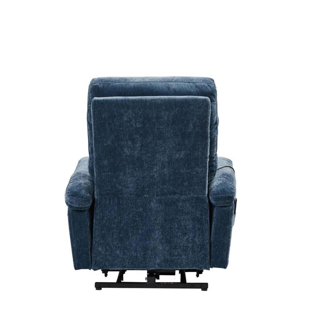 GDF Studio Massage Recliner with Lift Assist, 8 Vibration Points, Lumbar Heating, Adjustable Backrest, Blue