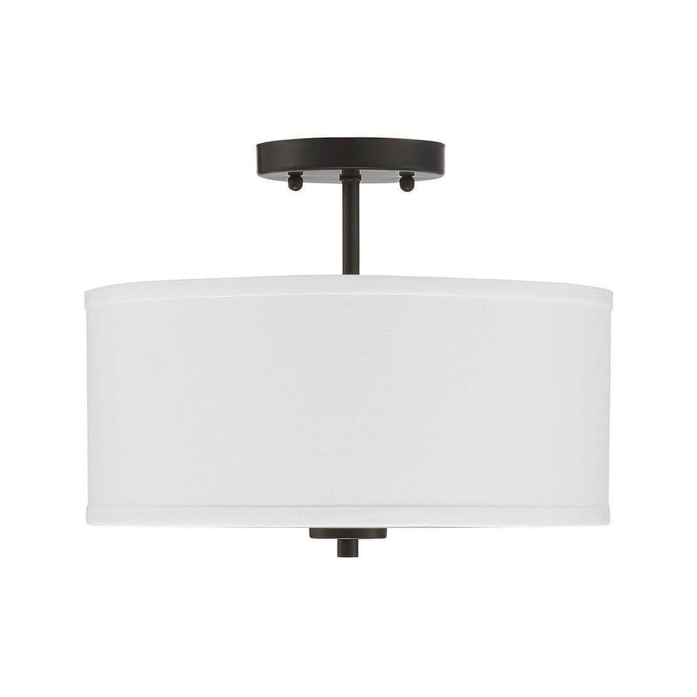 Trade Winds Cassie Drum Semi-Flush Mount Ceiling Light in Matte Black