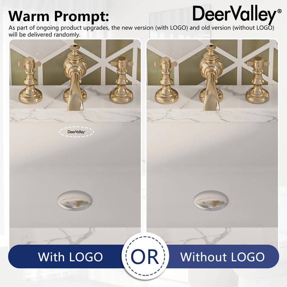 DeerValley Ursa 20" X 15.6" Rectangular Vitreous China Undermount Bathroom Sink with Overflow