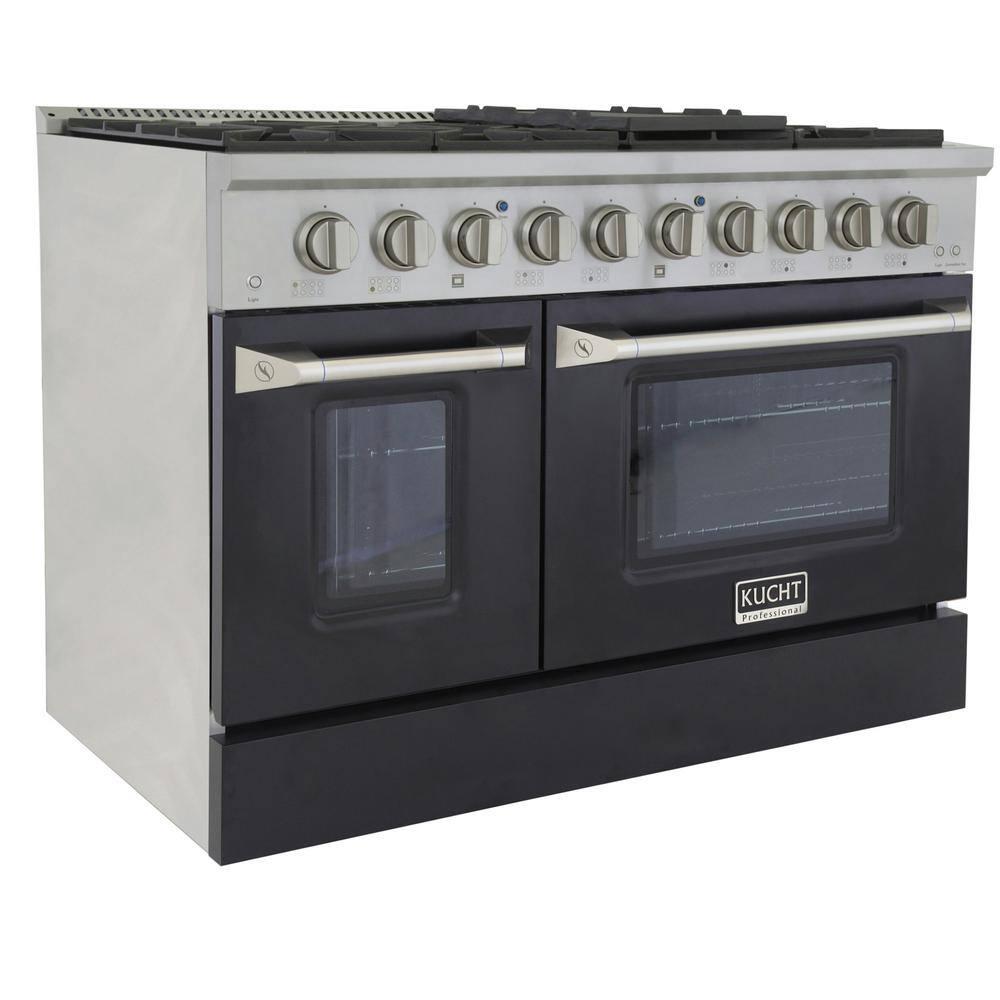 48 in. 6.7 cu. ft. Dual Fuel Range for Natural Gas in Black