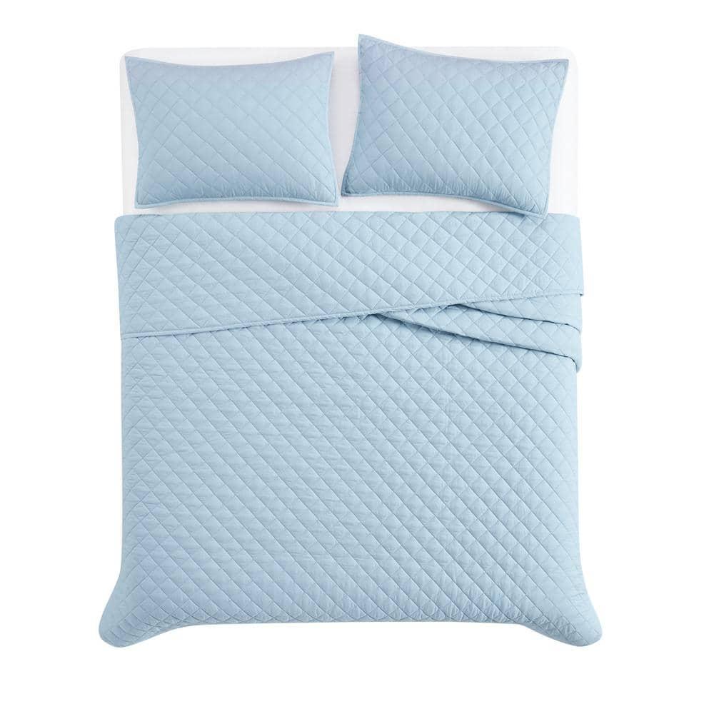 Cannon 3pc Full/Queen Percale Quilt Set Light Blue