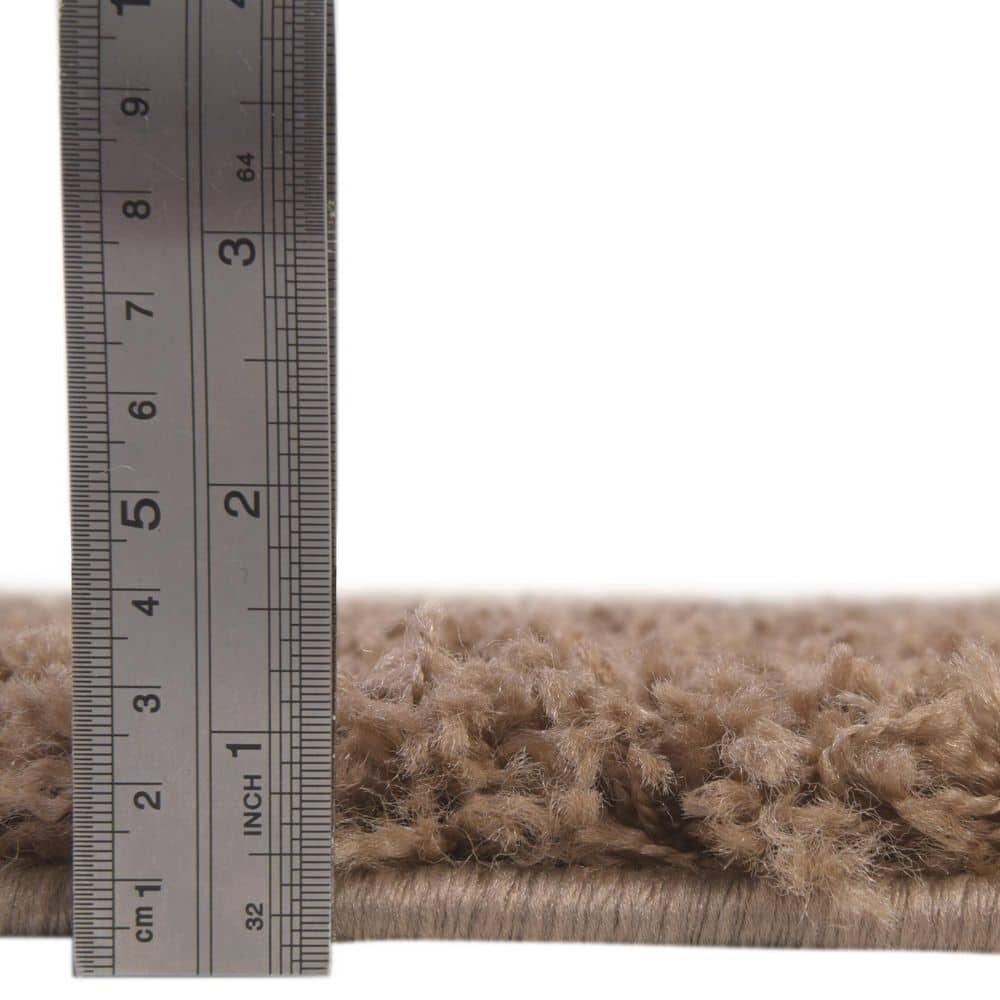 Unique Loom 9' 0 x 12' 0 Rectangle Solid Shag Sandy Brown Area Rug