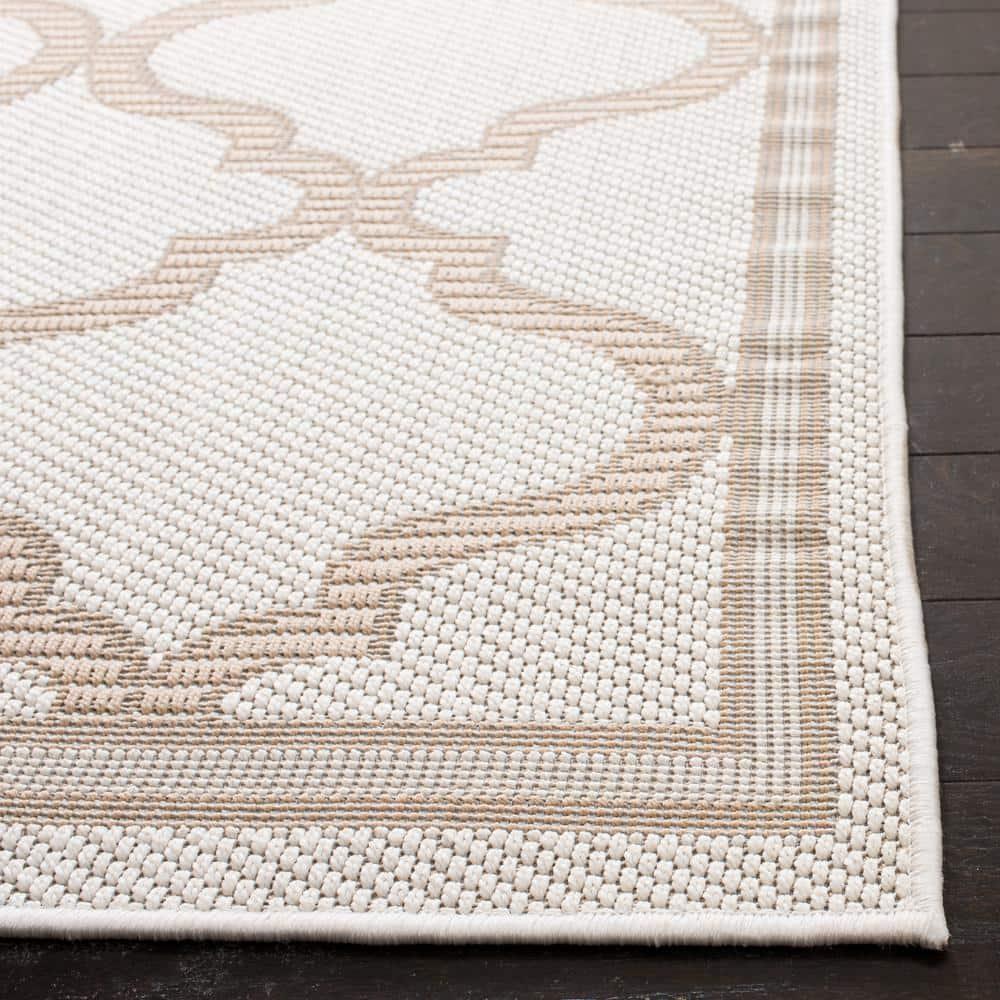 Bermuda BMU810 Power Loomed Indoor/Outdoor Machine Washable Area Rug - Ivory/Beige - 6'7"x6'7" - Safavieh