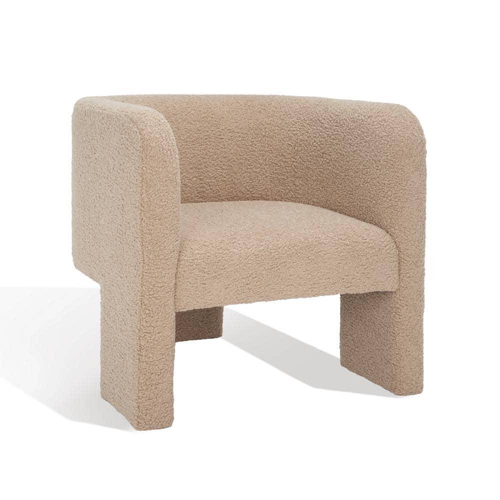 SAFAVIEH Couture Sammie Modern Boucle Solid Accent Chair, Light Brown