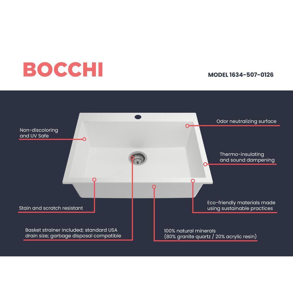 BOCCHI Campino Single Bowl Granite Kitchen Sink 1634-507-0126