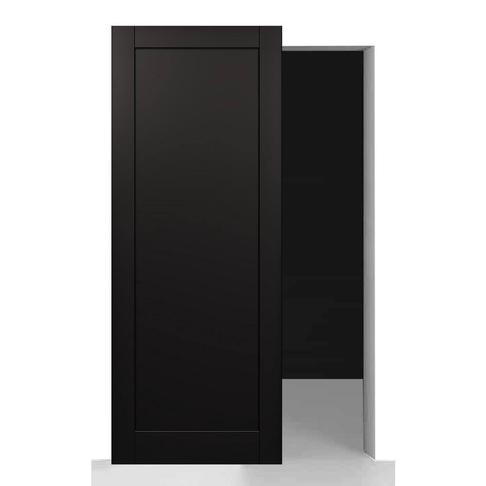 Belldinni Shaker 1 Panel Manufactured Wood Solid Core Sliding Hidden Barn Door Without Base Board with Installation Hardware Kit