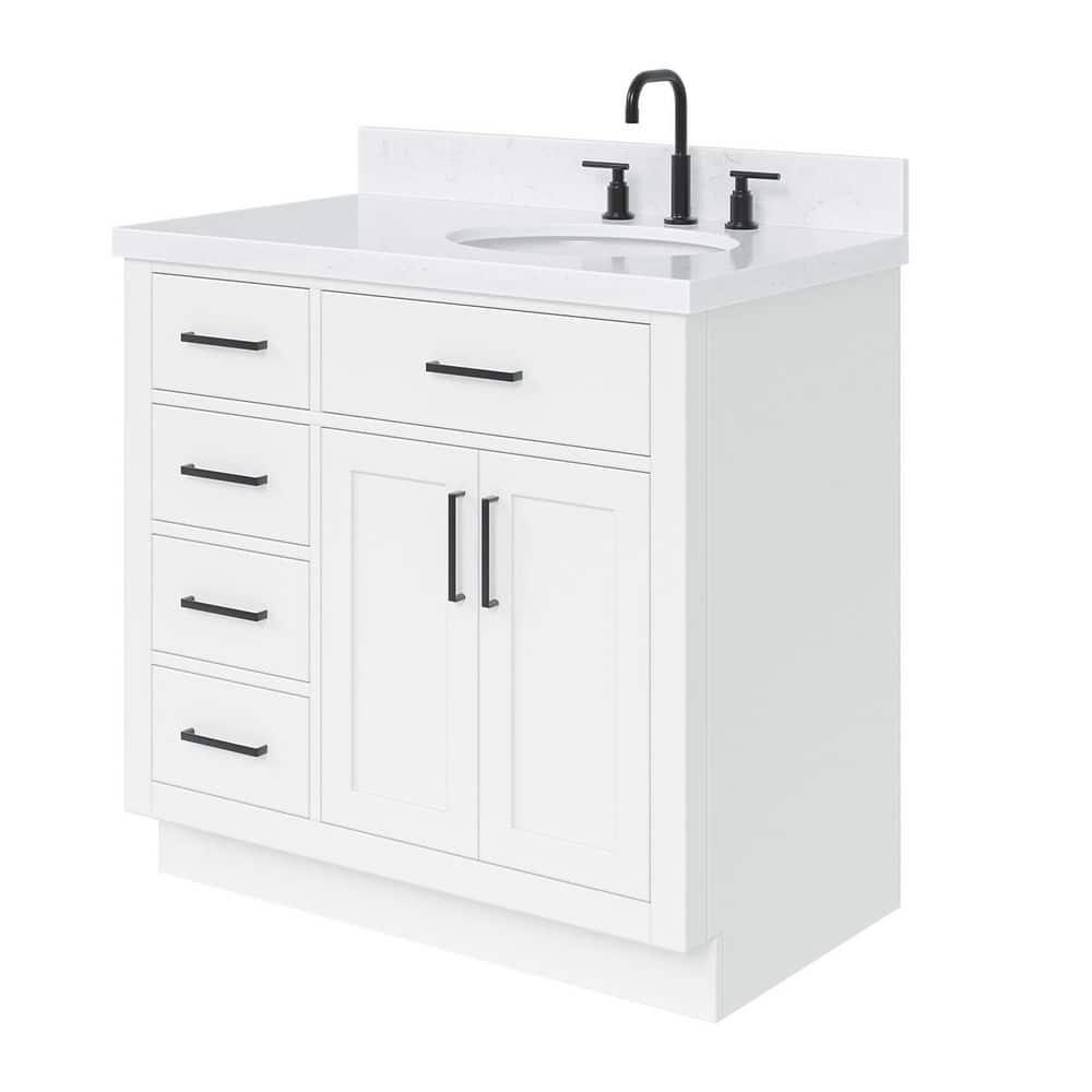 Ariel T036srcqovo Hepburn 36" Free Standing Single Basin Vanity Set - White