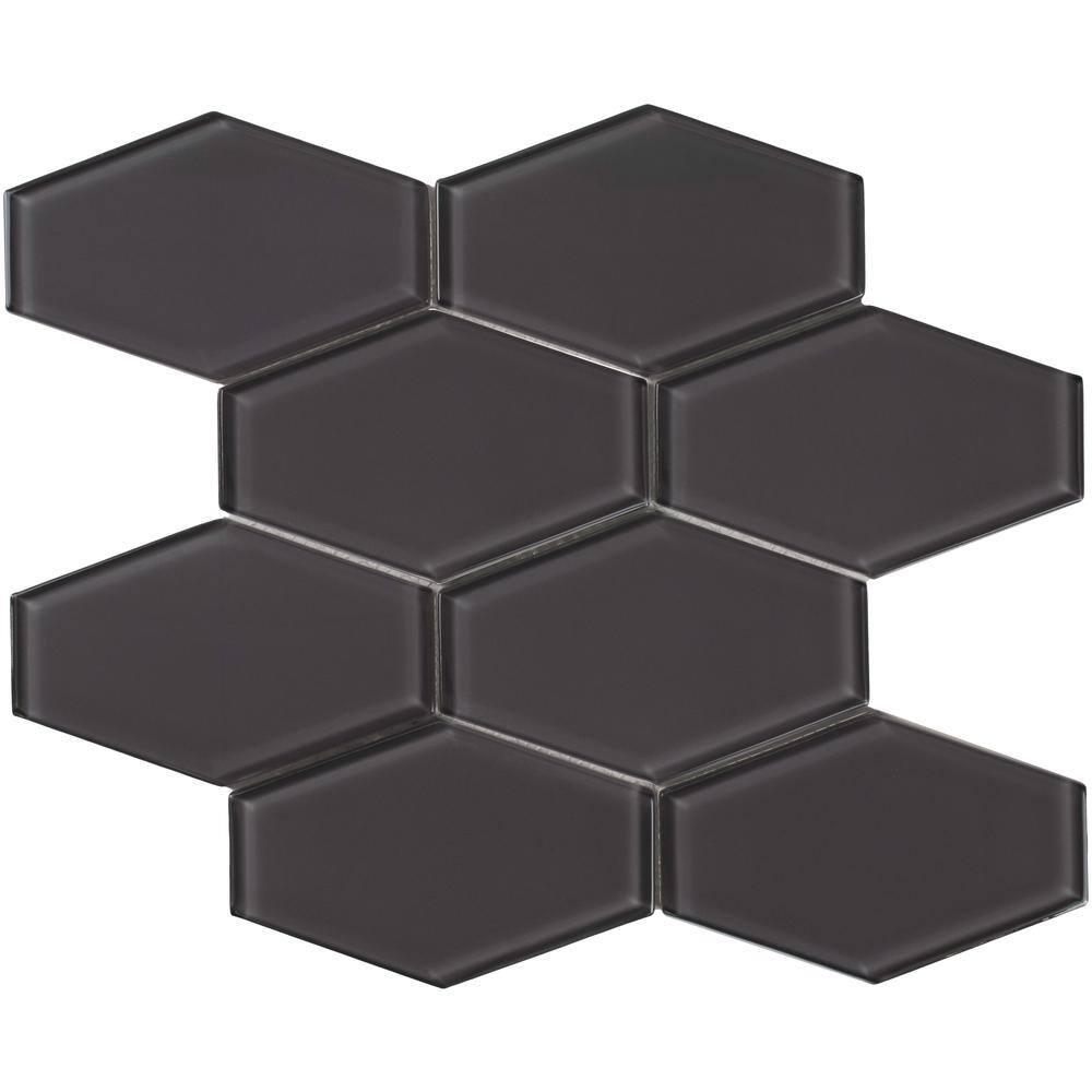 Cruz Bay Studio Long Hex 10.60in.x11 in. Glass Mosaic Tile