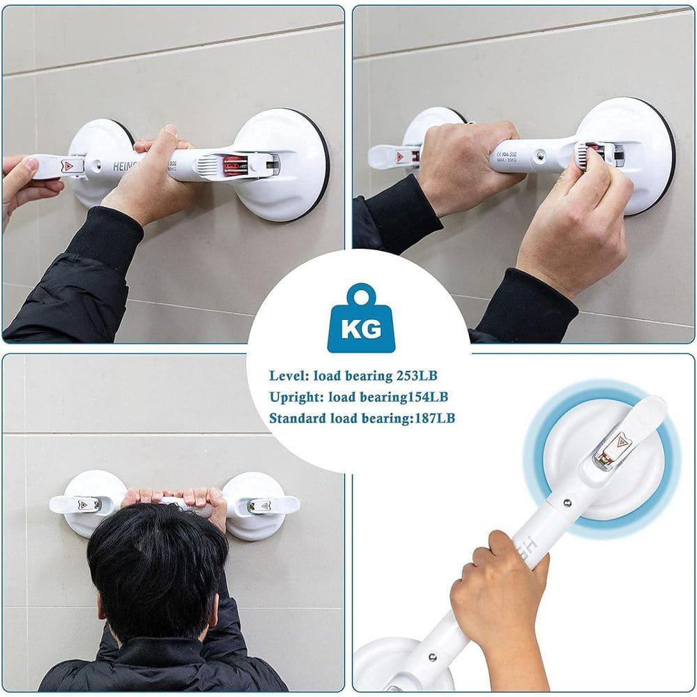 19inch Upgrade Suction Shower Grab Bar, Portable Shower Handle Bar Suction Grip Bar Bathtub Handle with Strong Hold Suction Cup Fitting and Rapid Release for Bathroom(Max Capacity :300lb