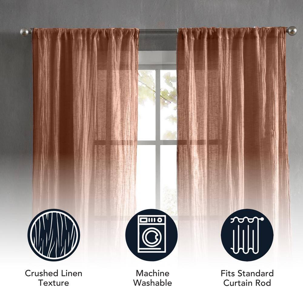 Solid Semi-Sheer Curtain Panels (Set of 2)