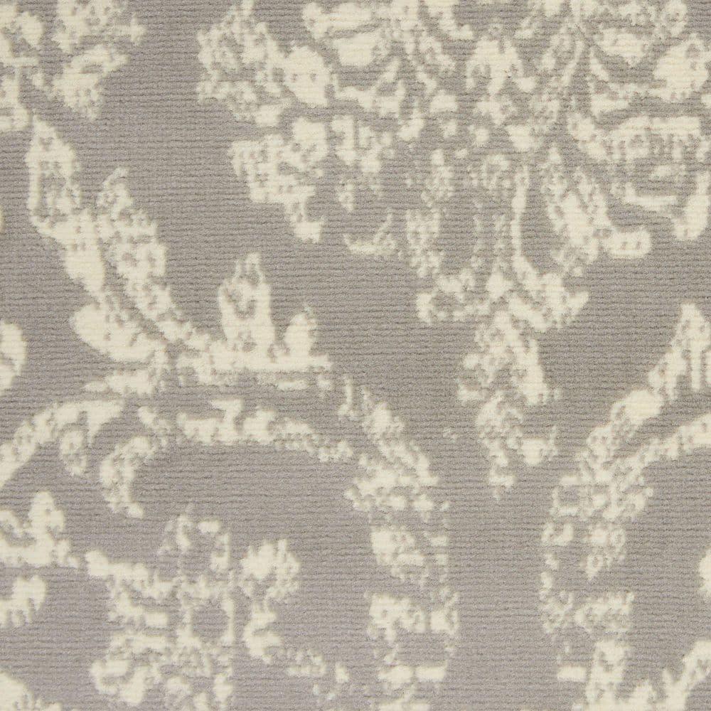 Nourison Jubilant 6' x 9' Grey Area Rug Farmhouse Vintage Damask by Nourison